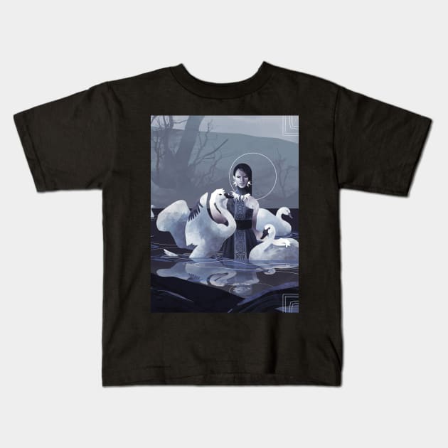 The Woman in the Water Kids T-Shirt by MicaelaDawn